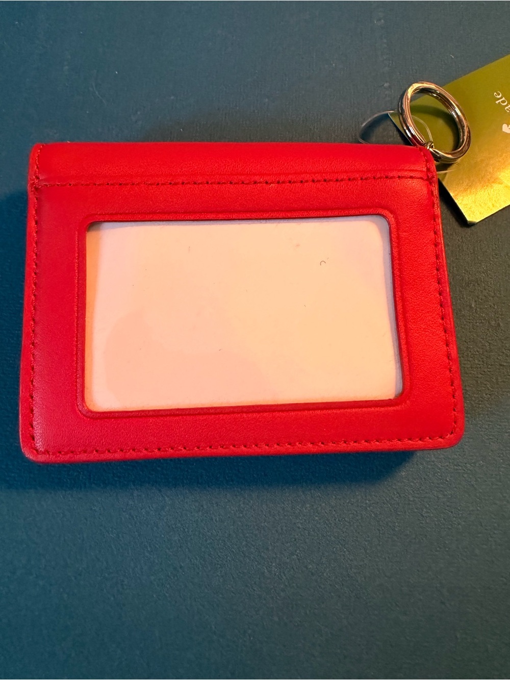 kate spade Red Scallop Trim Card Case with Key Ring - Picture 6 of 8